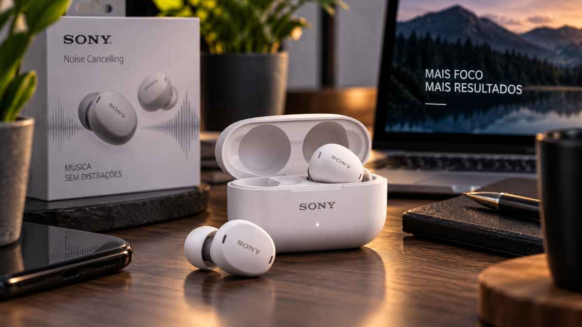 Fone bluetooth com cancelamento de ruído