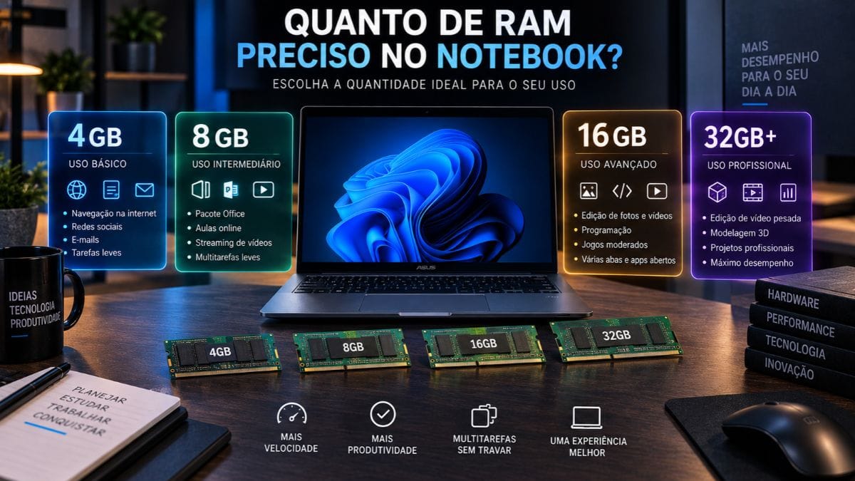 Quanto de RAM Preciso no Notebook