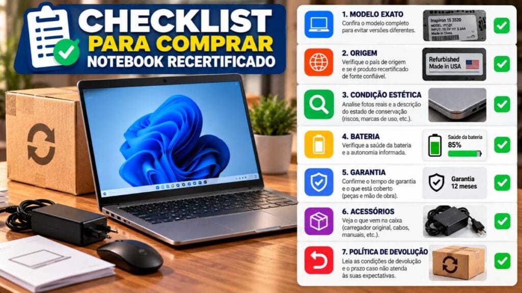 checklist para comprar notebook recertificado