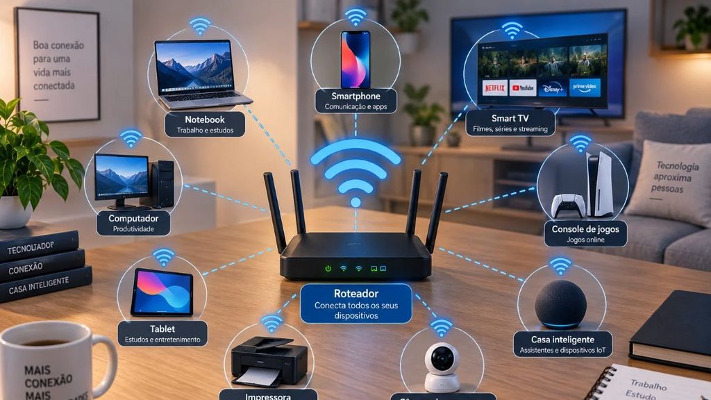 roteador wifi doméstico segurança dispositivos conectados