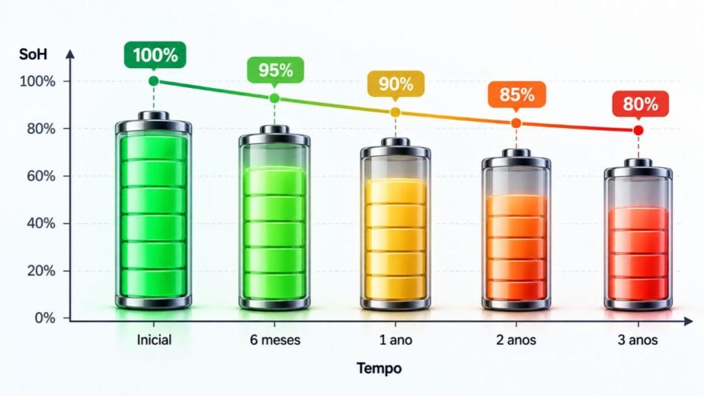 state of health bateria notebook degradação tempo
